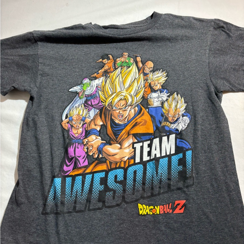 Kids' Dragon Ball Z ‘Team Awesome' Charcoal Graphic Tee Sz Medium